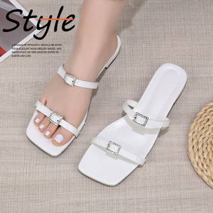 Fibbia per cintura da donna cinturino sottile pantofole <span class=keywords><strong>con</strong></span> <span class=keywords><strong>tacco</strong></span> <span class=keywords><strong>basso</strong></span> <span class=keywords><strong>sandali</strong></span> in <span class=keywords><strong>argento</strong></span> F2033 - Product Image 2