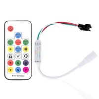 Controlador LED Mini Symphony Inalámbrico RF, Dimmer RGB Pixel, Control Remoto de 17 Teclas, Controlador Digital SPI