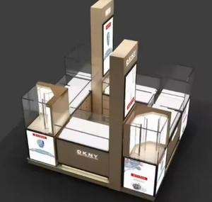 Base de présentation de bijoux en bois massif de style moderne WS-134 de la marque Carpenter Family, avec plateau en verre et pierre argentée, anti-poussière - Product Image 1