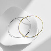 RHB1564 Minimaliste 925 Sterling Silver Lisse Empilable Bracelet Plaqué Platine Bracelets pour Femmes Fine Jewelry