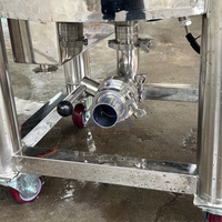 Mélangeur pneumatique mobile 50L pour parfums, agitateur à hélice, distributeur, cuve de stockage chauffante électrique pour produits alimentaires et chimiques