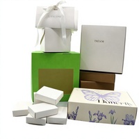 Ensemble d'emballages de luxe personnalisés pour sucre avec logo, boîte cadeau rigide avec couvercle et base, ruban, sac de courses en papier, vente en gros, OEM, pelliculage mat