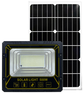 ไฟพลังงานแสงอาทิตย์ 500W ไฟ LED ส่องสว่างกลางแจ้ง IP67 สำหรับสวน พร้อมแผงโซลาร์เซลล์ ลำแสงกว้าง ตัวเรือนอะลูมิเนียม แสงสีขาว 5000K เหมือนแสงกลางวัน - Product Image 4
