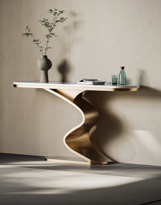 Mesa de consola de entrada de sala de estar de lujo, estante de <span class=keywords><strong>pasillo</strong></span> <span class=keywords><strong>estrecho</strong></span> con vista lateral para pared de puerta opuesta - Product Image 2