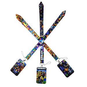 สายคล้องคอการ์ตูน <span class=keywords><strong>Roblox</strong></span> สำหรับโทรศัพท์ บัตรประจำตัว กล้อง ซองใส่บัตร ทำจากโพลีเอสเตอร์ทนทาน พร้อมตะขอเกี่ยว - Product Image 1