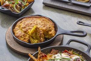 Para <span class=keywords><strong>Lodge</strong></span> 10,25 pulgadas de <span class=keywords><strong>hierro</strong></span> fundido pre-sazonado sartén firma lágrima mango horno/estufa/parrilla/fogata seguro para inducción Metal - Product Image 2