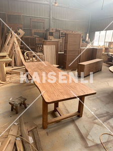 Table à manger en bois massif KSL Live Edge pour <span class=keywords><strong>restaurant</strong></span> et hôtel boutique, fabricant de meubles rustiques de luxe en noyer massif - Product Image 3