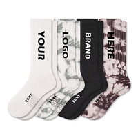Chaussettes en bambou personnalisées, absorbantes, respirantes, tie-dye, chaussettes de sport pour femmes, chaussettes décontractées tie-dye