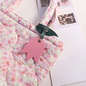 PU Leather Flower Tulip-shaped <b>Charms</b> Pendant Fashionable Leather <b>Bag</b> Accessory Household Keychain Handbag Purse Wallet Pendant - Product Image 3