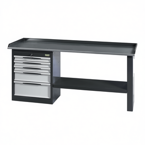 Mesa de trabajo FG 131/D2 con cajones y estante, mesa de taller metálica - Product Image 2
