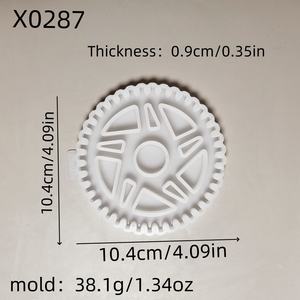 Molde de silicona hecho a mano Kingnoo para adornos decorativos DIY, estilo Ins, alfombrilla para tazas con diseño de engranajes X0287, herramientas para pasteles en stock - Product Image 2