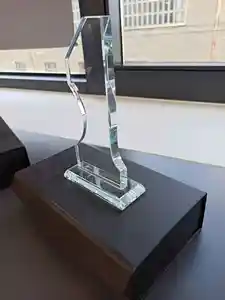 Klar eingraviertes Glas Trophy benutzerdefinierte Form Kristall Preis Klar einfarbig Preis Trophy für Lasergravur