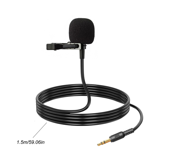 Wearable Omnidirectional Wired Lav Lapel Mic Metal Clip-on Microphone for Vlog Interview Streaming Lectures Broadcasters