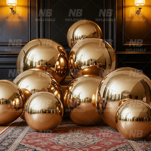 Reusable Rose Gold Inflatable <b>Mirror</b> <b>Ball</b> Birthday Wedding Party Decorations Reflect Big Shiny Decoration Customized Inflatable - Product Image 4