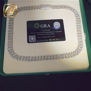 Cadena de Eslabones Cubanos Miami de Plata de Ley 925 con Moissanita VVS y Diamantes de 10 mm, Estilo Hip Hop, Collar Iced Out Buss Down - Product Image 6