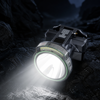 Linterna frontal recargable LED XJ-5905 XGP3 de 50 W y 5200 mAh con batería de litio dual, impermeable, con foco y reflector para camping
