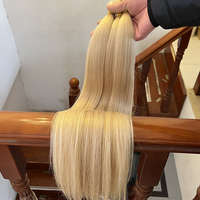 Vente en gros de cheveux vierges blonds lumineux, paquets droits bruts, soyeux et doré clair, prix direct d'usine, remises en gros