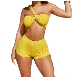 Fast Delivery Wholesale Designer Hot Sexy Triangle Top Luxury Brand Name Bikini Fashion Two Pieces Swimsuit for Women