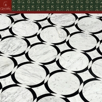 GOLDKING Mosaïque Circulaire en Marbre Noir et Blanc de Luxe pour Hôtels, Carrelage Mural Personnalisé en Pierre pour Salle de Bain, Cuisine, Décoration Murale et Artistique