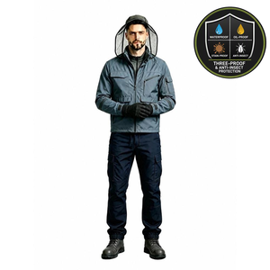 Traje de Trabajo Antimosquitos y Antiinsectos para Hombre, Chaqueta con Capucha de Malla, Pantalones Cargo, Conjunto de Ropa de Trabajo Protectora para Silvicultura y Actividades al Aire Libre - Product Image 1