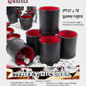 Hot Sale Five-<b>Dice</b> Yatzy Game <b>Set</b> PU Leather <b>Dice</b> Cup with <b>Dice</b> for Yatzy <b>Dice</b> Game - Product Image 2