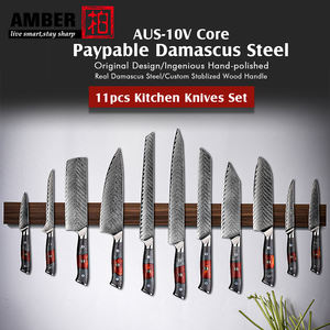 Juego de Cuchillos de Cocina Damasco AUS10 de 73 Capas con Mango de Madera de Ámbar, Juego de Cuchillos de Chef Damasco, Juego de Cuchillos Damasco con Mango de Resina - Product Image 2