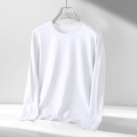 Camiseta de Manga Larga con Cuello Redondo para Hombre, Ligera, Capa Base, Se Puede Usar por Dentro o por Fuera, Combinable con Todo, Cómoda y Personalizable