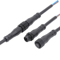 Éclairage Led Extérieur 2Pin Surmoulage M12 Connecteur Métallique Fil à Fil Mâle Femelle Faisceau de Câbles Connecteur LED IP65