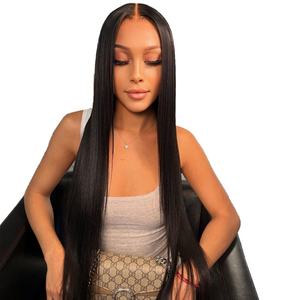 Perruque en dentelle frontale HD de 40 pouces de long, cheveux vierges indiens bruts non traités, 100% lisses et crépus, perruques en cheveux humains avec dentelle frontale - Product Image 2