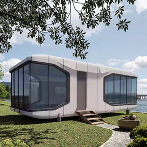 Casa de cápsula de cabina prefabricada con marco de acero modular de lujo para talleres al aire libre Parques-para diseño gráfico Construcción <span class=keywords><strong>Inmobiliaria</strong></span> - Product Image 5