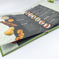Livre de menu de restaurant haut de gamme en couverture rigide, design personnalisé, album de liste de plats
