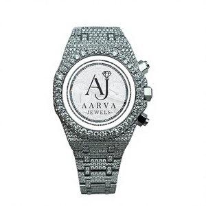 Montre analogique à quartz chronographe en acier inoxydable de luxe pour homme AARVA JEWELS, cadran de 25 mm, résistance à l'eau 3 BAR, fermoir caché - Product Image 1