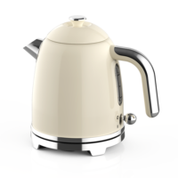 Bouilloire électrique en acier inoxydable avec indicateur LED et protection contre l'ébullition à sec pour la cuisine, couleur crème