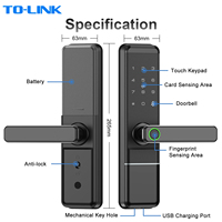 Kunci Pintar Anti Maling Cerradura Inteligente Tuya Wifi TTlock Rfid Sidik Jari Digital untuk Pintu Kayu
