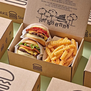 Disposable Take Out Food Paper Container <strong>Box</strong>, Takeaway Chicken Wing <strong>Box</strong>, Custom French <strong>Fries</strong> Kebab Meal Packaging <strong>Burger</strong> <strong>Box</strong> OEM - Product Image 1