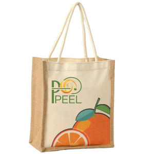 Custom Eco-Friendly Cotton Jute <strong>Gunny</strong> <strong>Sack</strong> Tote Shopping Bag with Black Handle Sublimation Print for Wine Wholesale - Product Image 1