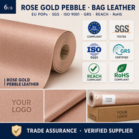 Cuir PU de luxe grainé rose doré, écologique et imperméable, épaisseur 1,2 mm, pour la fabrication de sacs à main, rouleau d'usine EU POPs Bangladesh