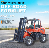 Chariot élévateur tout-terrain articulé TengDa T35 4x4, 1,5 tonne, 2 tonnes, 3 tonnes, 3,5 tonnes, 5 tonnes, 4 roues motrices, petit chariot élévateur routier GPL - Vente chaude