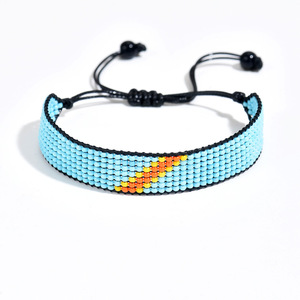 New Trendy Handmade Adjustable Slider <strong>Drawstring</strong> Woven National Flag Beaded Country <strong>Bracelet</strong> - Product Image 3