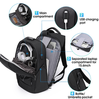 Mochila Antirrobo para Portátil de 15 Pulgadas con Logotipo Personalizado para Hombre, Adecuada para Viajes de Negocios, Multifuncional y Moderna