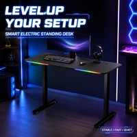 Table de jeu e-sport AOR en acier inoxydable, réglable en hauteur, design moderne, extensible, pour café internet, bureau et apprentissage