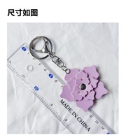 Porte-clés en cuir en gros, mini porte-clés fleur en cuir, breloque de sac en cuir, diffuseur, porte-clés de voiture avec logo personnalisé, anneau porte-clés