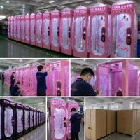Pink Date Luxury Claw Machine LED Neon Toy Crane Machine Coin Operated Arcade Gift Vending Machine for Shopping Mall