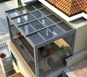 Hiện đại Modular đúc sẵn Tempered Glass sunroom mùa đông vườn màu xanh lá cây sunroom biệt thự - Product Image 1