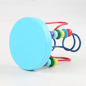 Wooden Children Montessori Small Mini Round Puzzle Counting Bead Mazes Baby Educational Learning Games Toys for Kids Boys Girls - Product Image 5