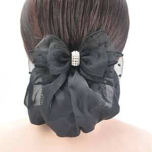 Ruban coréen fleur Tulle nœud papillon épingles à cheveux nœud <span class=keywords><strong>chignon</strong></span> filet Snood pince à cheveux accessoires de cheveux pour femmes coiffes de <span class=keywords><strong>mariage</strong></span> - Product Image 2
