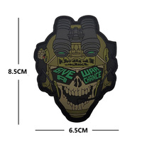 Patch tactique en caoutchouc PVC gaufré 3D avec fermeture auto-agrippante pour vêtements et sacs