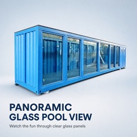 Piscine rectangulaire de luxe mobile en structure acier de 40 pieds, personnalisable et durable, avec couverture électrique, pour usage industriel