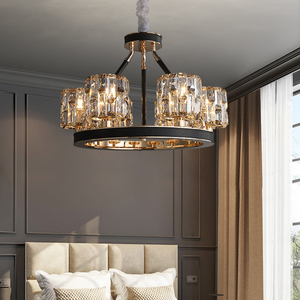 American Style Luxury Round Circle Smoke GreyCrystal Chandelier Pendant <b>Light</b> <b>for</b> <b>Living</b> <b>room</b> - Product Image 2