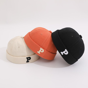 P Letter Baseball Cap Cotton Unisex Sunscreen Windproof Insect Repellent Orange Black - Product Image 4